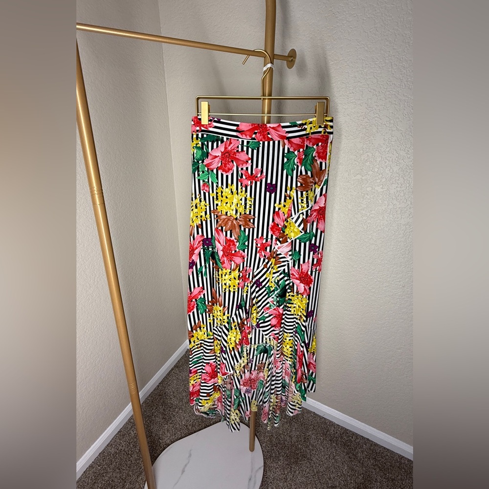 Floral Striped Women's Skirt